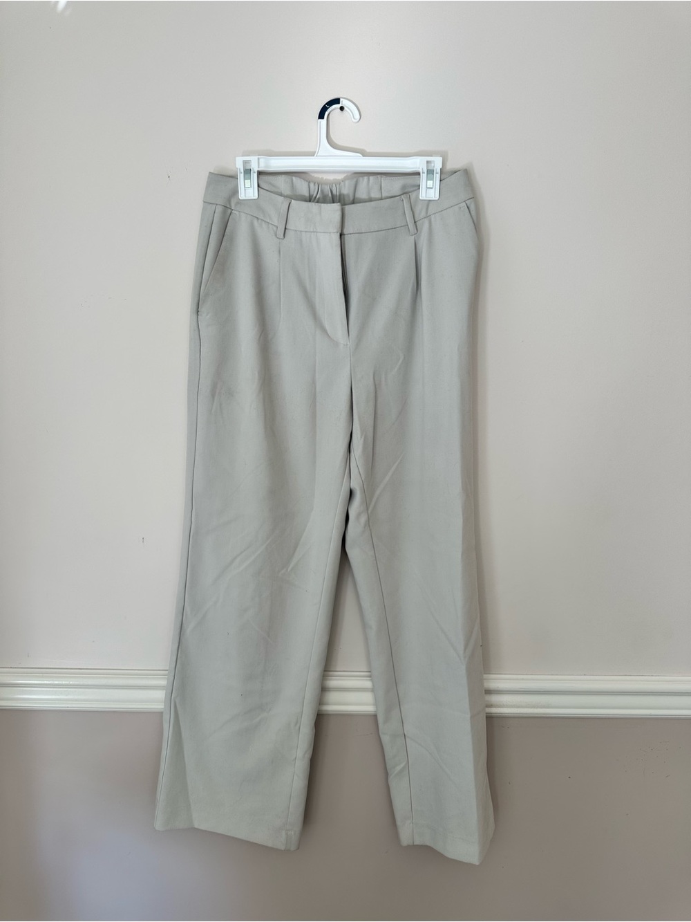 Old Navy Light Taupe High-Waist Wide-Leg Trousers